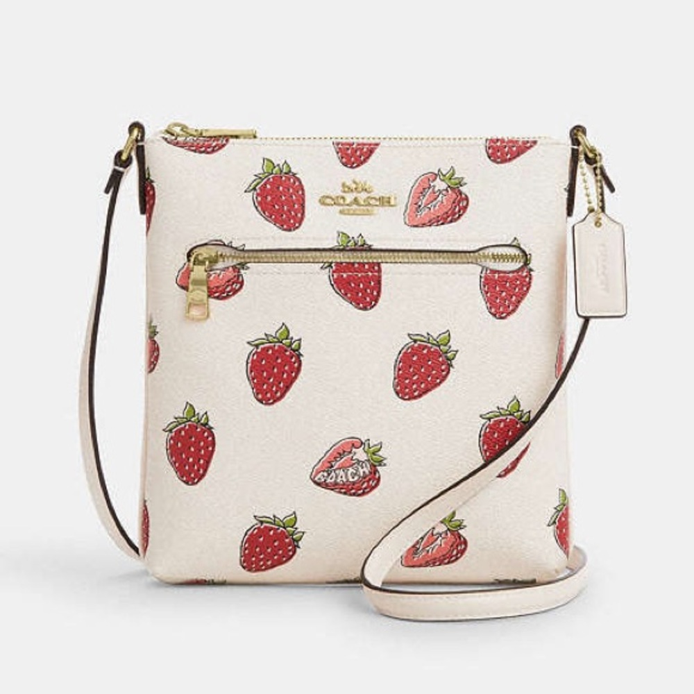 Coach Mini Rowan Bag and Cardholder ๐ Strawberry Print - 2 Pc $348 MSRP - Picture 2 of 15